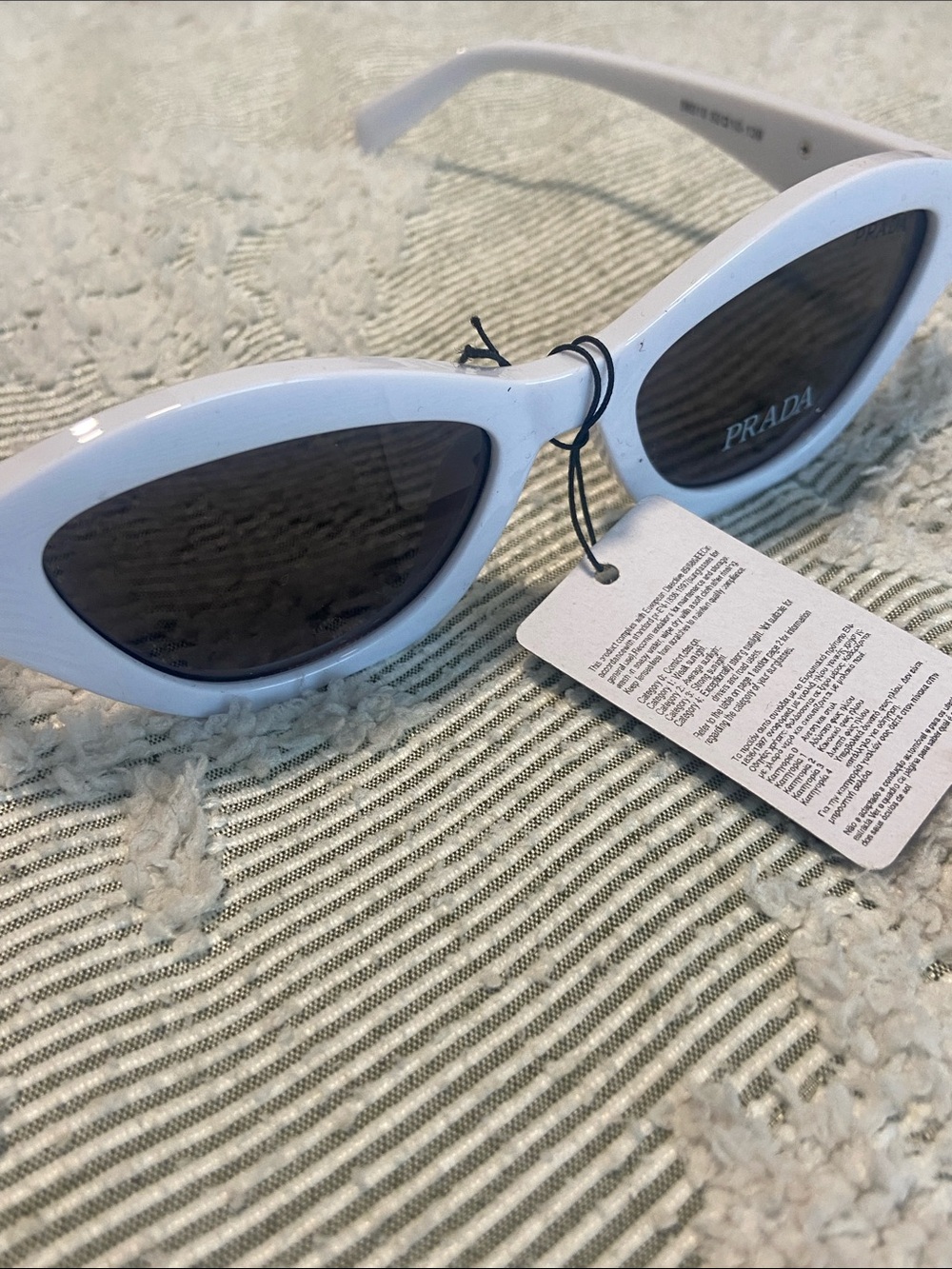 White Cat-Eye Sunglasses with Black Lenses